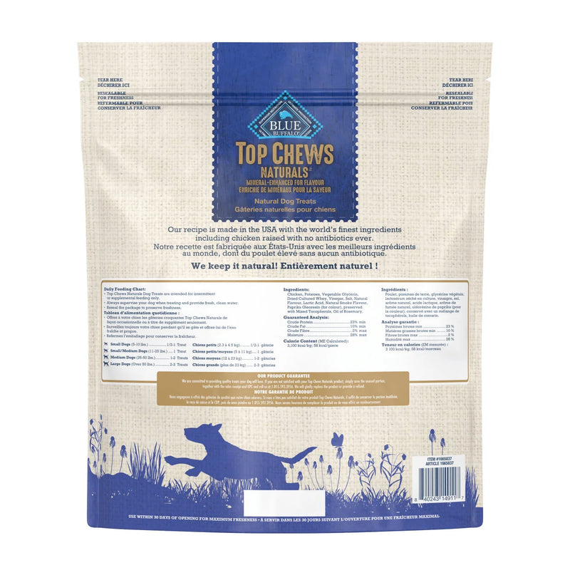 Blue Buffalo Top Chews Natural Jerky Dog Treats, Chicken, 1.36Kg