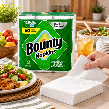 Bounty Plus 2-Ply Paper Towels, 12 Rolls × 91 Sheets, 1,092 Total Sheets, Select-A-Size Strong & Absorbent Kitchen Paper Towels, Disposable Cleaning Rolls for Kitchen, Home, Office & Everyday Spills