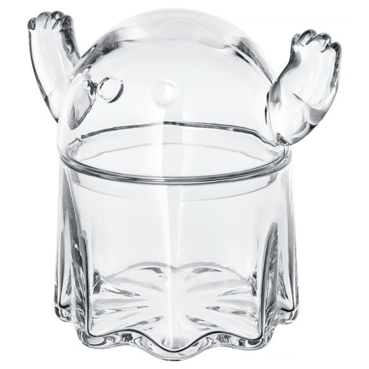 IKEA KUSTFYR Bowl with lid, ghost clear glass, 13 cm (5 ")
