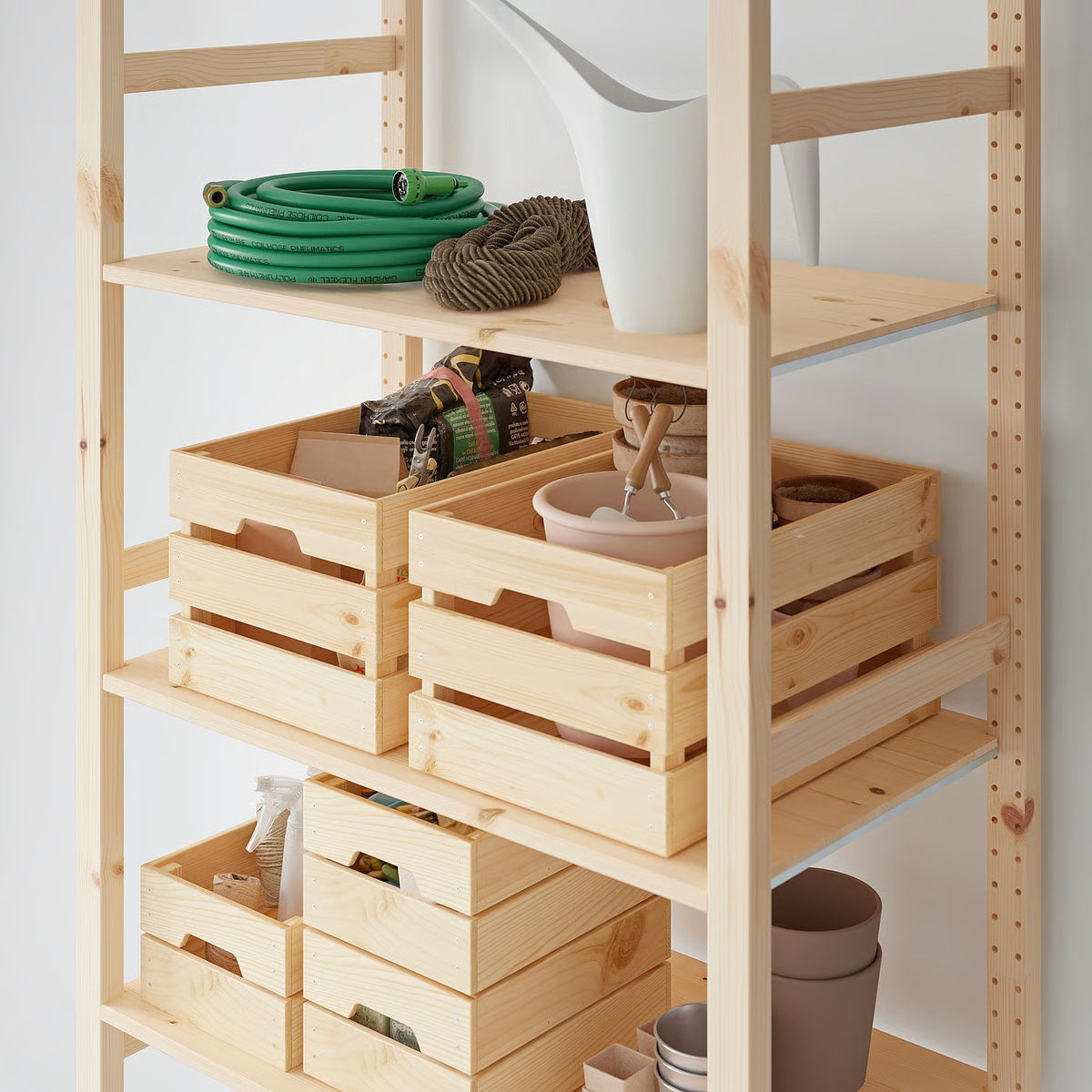 IKEA KNAGGLIG Box, pine, 46x31x25 cm (18x12 ¼x9 ¾ ")
