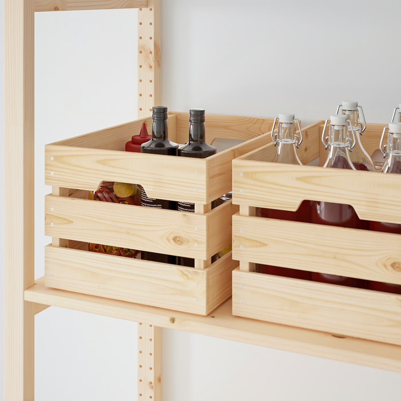 IKEA KNAGGLIG Box, pine, 46x31x25 cm (18x12 ¼x9 ¾ ")
