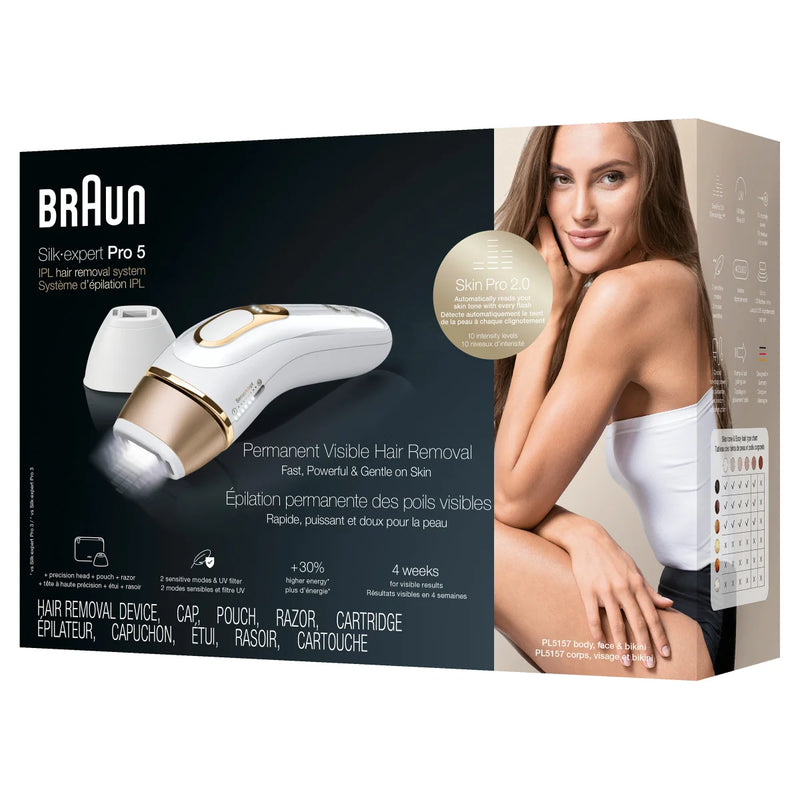 Pack épilateur Braun IPL 5157 avec FaceSpa Pro 911 3-en-1