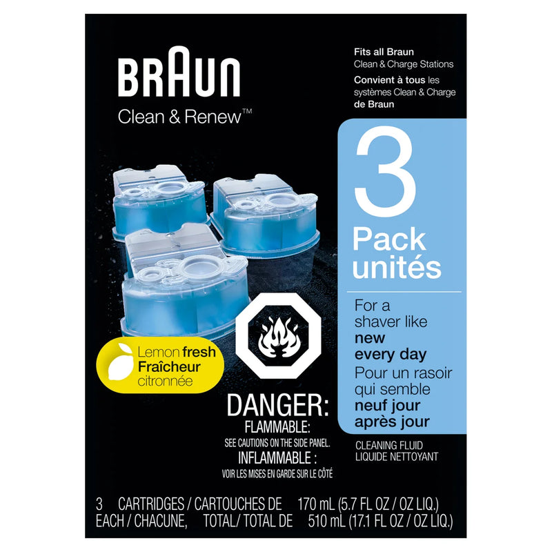 Rasoir électrique Braun Series 9 Pro 9477cc pour homme + cartouches de recharge Clean &amp; Renew CCR - pack de 3