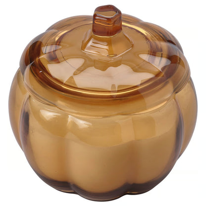 IKEA HOSTAGILLE Scented candle in glass, 2 wicks, Spiced pumpkin - brown, 40 hr