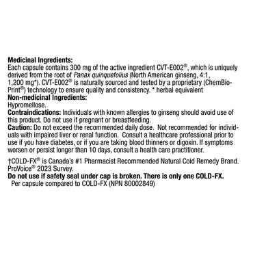 COLD-FX Cold & Flu Care Extra Strength 300 mg, 150 + 18 Capsules