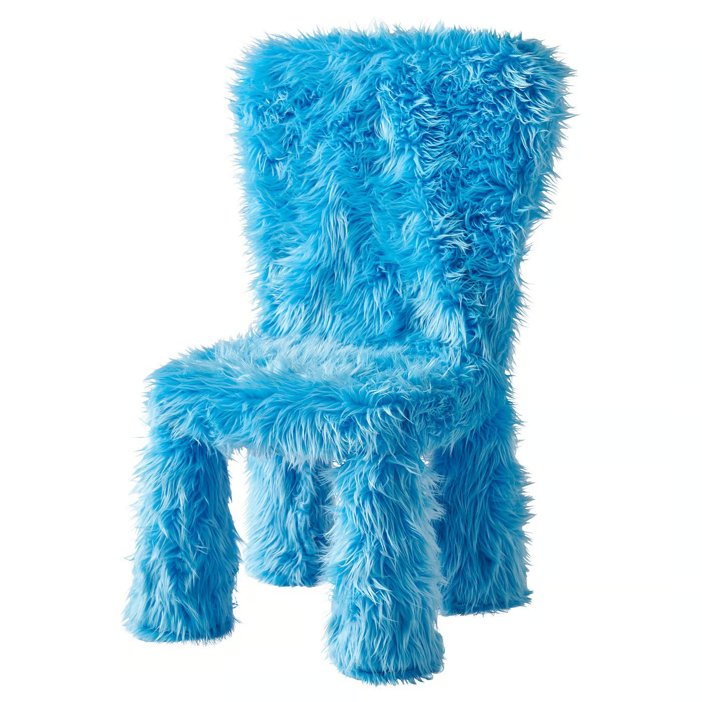 IKEA GREJSIMOJS Cover for children's chair, faux fur/blue
