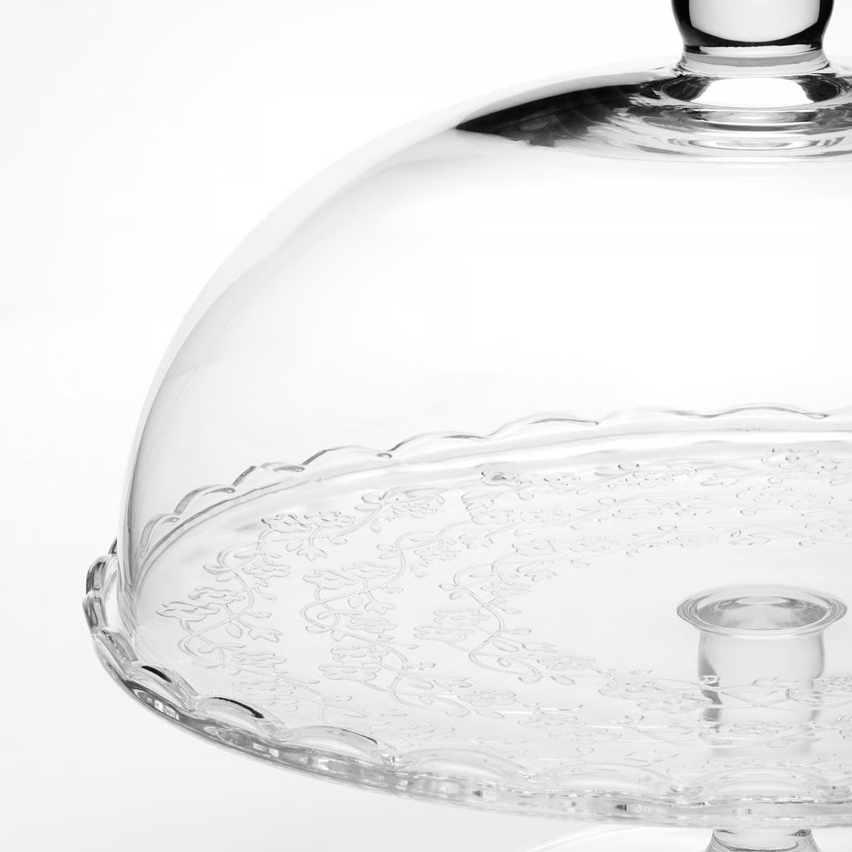 IKEA ARV BRÖLLOP Cake stand with lid, clear glass, 29 cm (11 ")