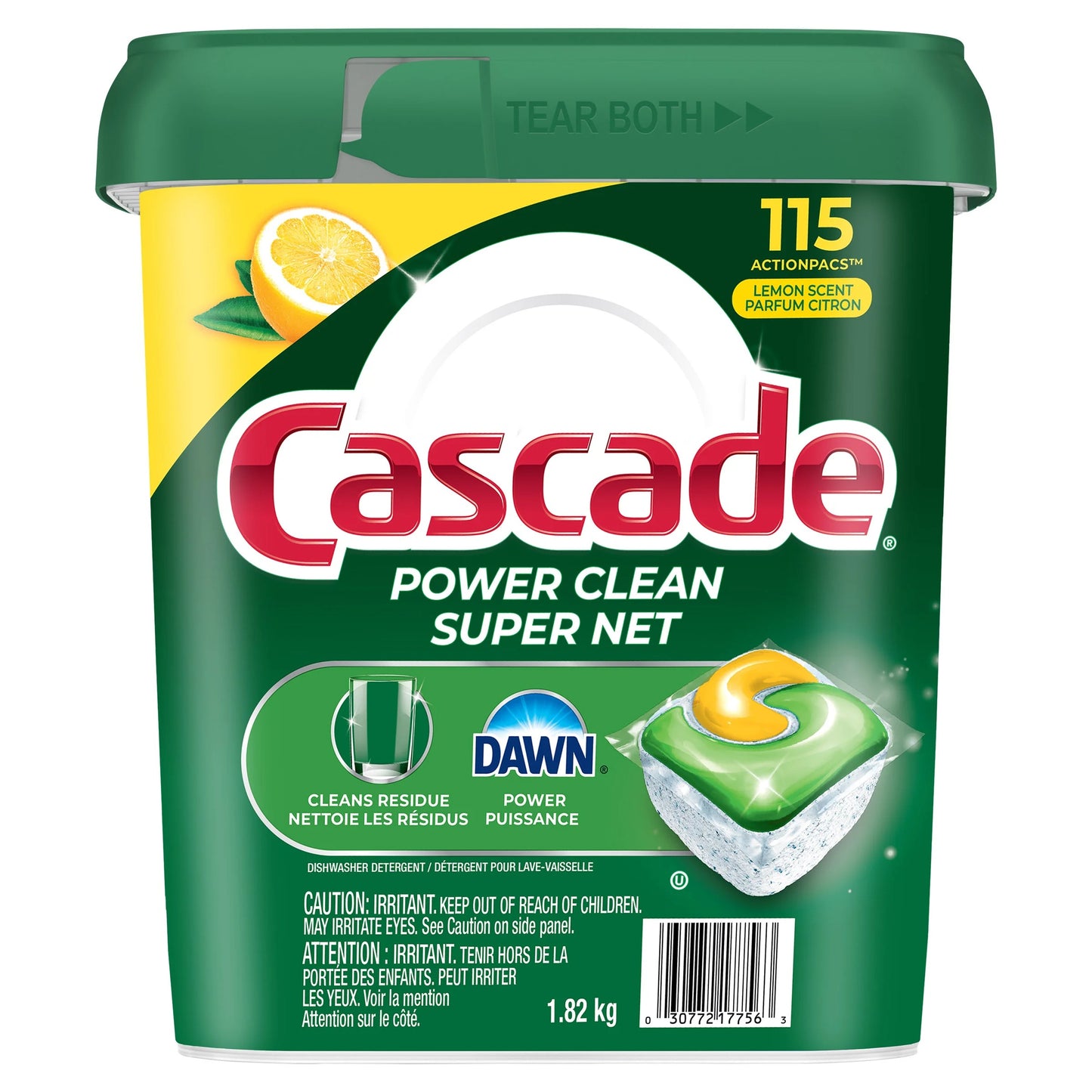 Cascade Power Clean Dishwasher Detergent ActionPacs – 115 Count Fresh Scent Pods