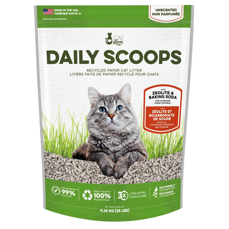 Litière pour chat en papier recyclé Cat Love Daily Scoops