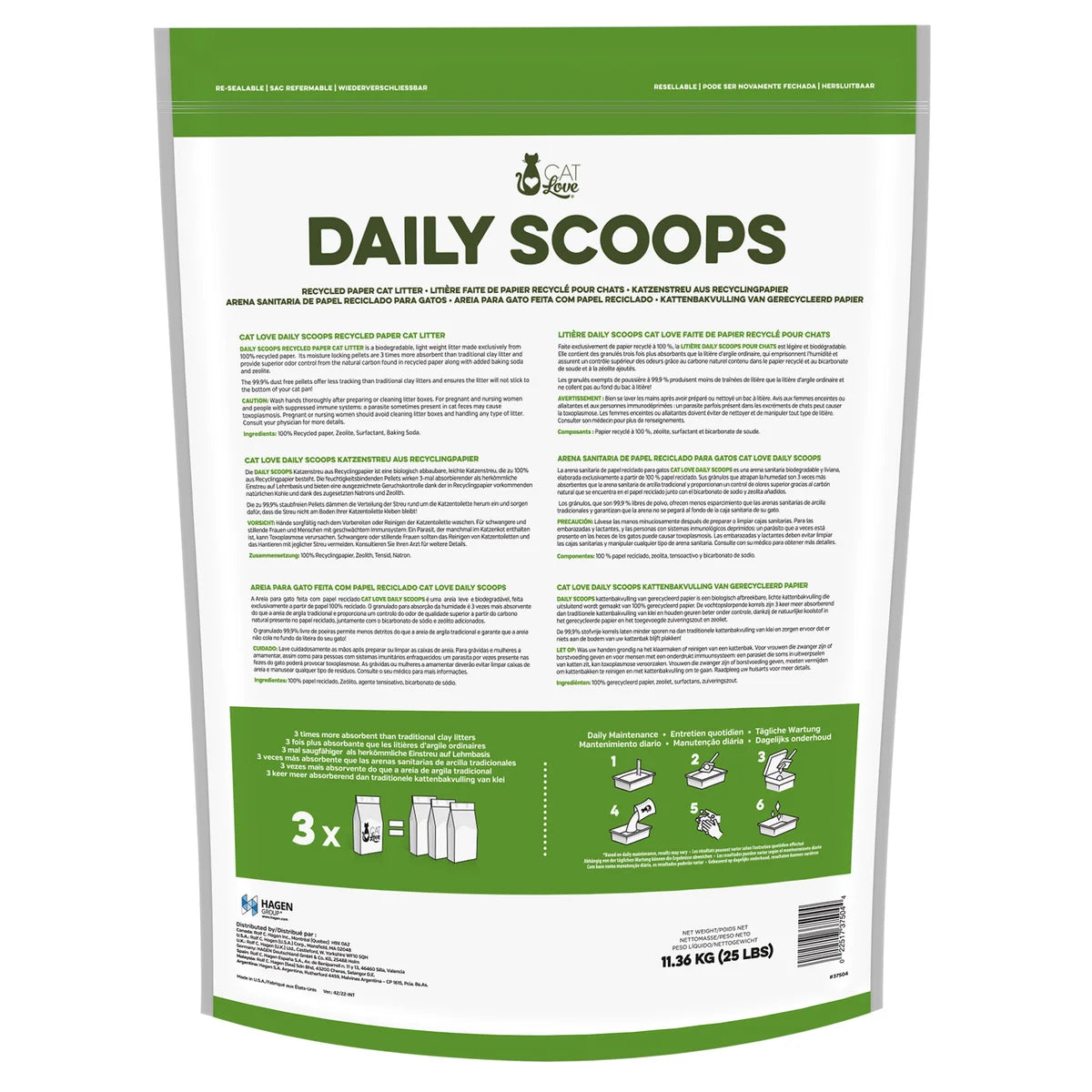 Cat Love Daily Scoops Recycled Paper Cat Litter
