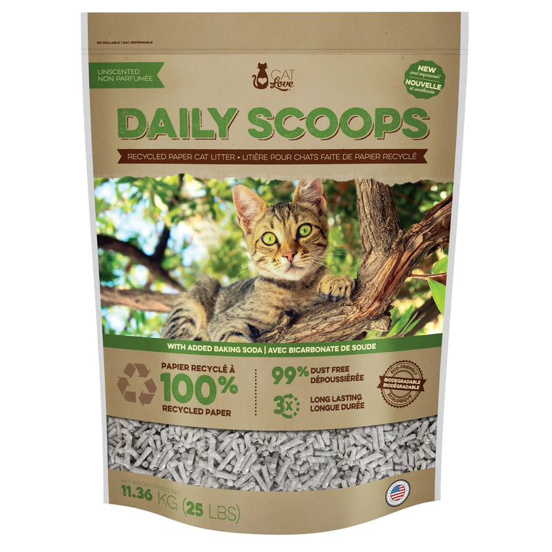 Litière pour chat en papier recyclé Cat Love Daily Scoops