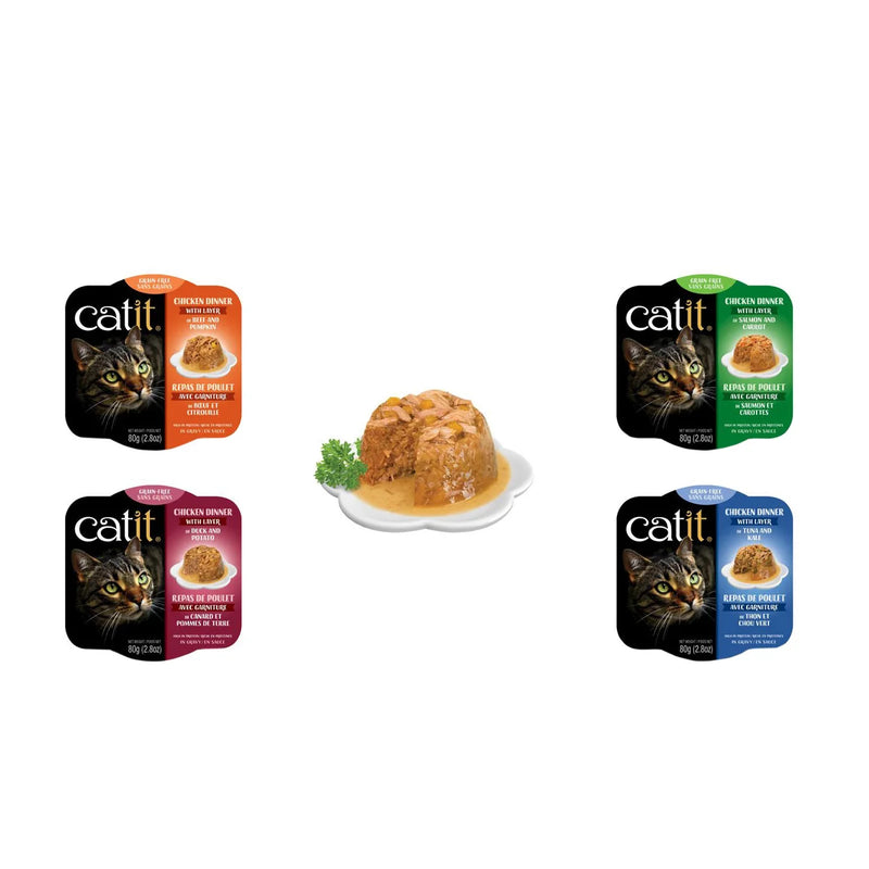 Catit Assorted Cat Food Dinners, 24 x 80 g (2.8 oz)