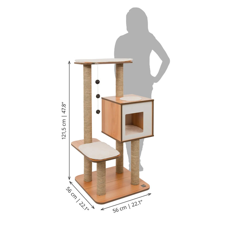 Catit Vesper Walnut V-High Base with Condo Cat Tree