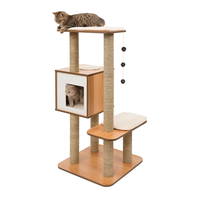 Catit Vesper Walnut V-High Base with Condo Cat Tree