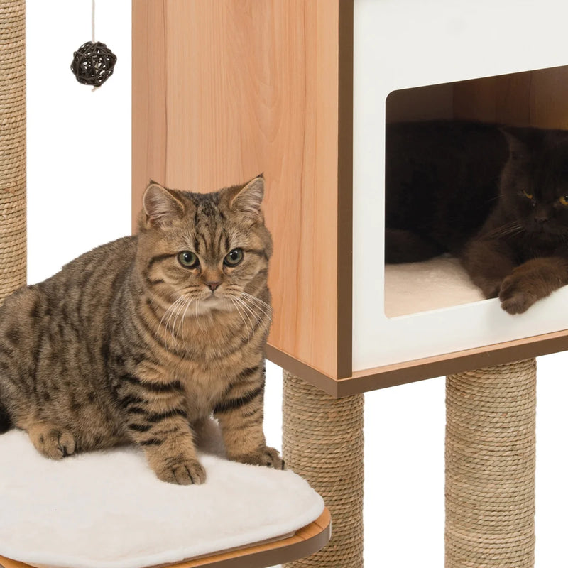 Catit Vesper Walnut V-High Base with Condo Cat Tree