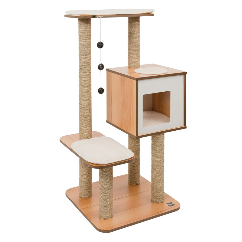 Catit Vesper Walnut V-High Base with Condo Cat Tree