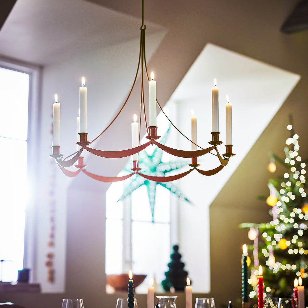 IKEA STRÅLA LED Star-Shaped Decorative Hanging Light, Battery Operated, Warm White, Silver, 27 cm