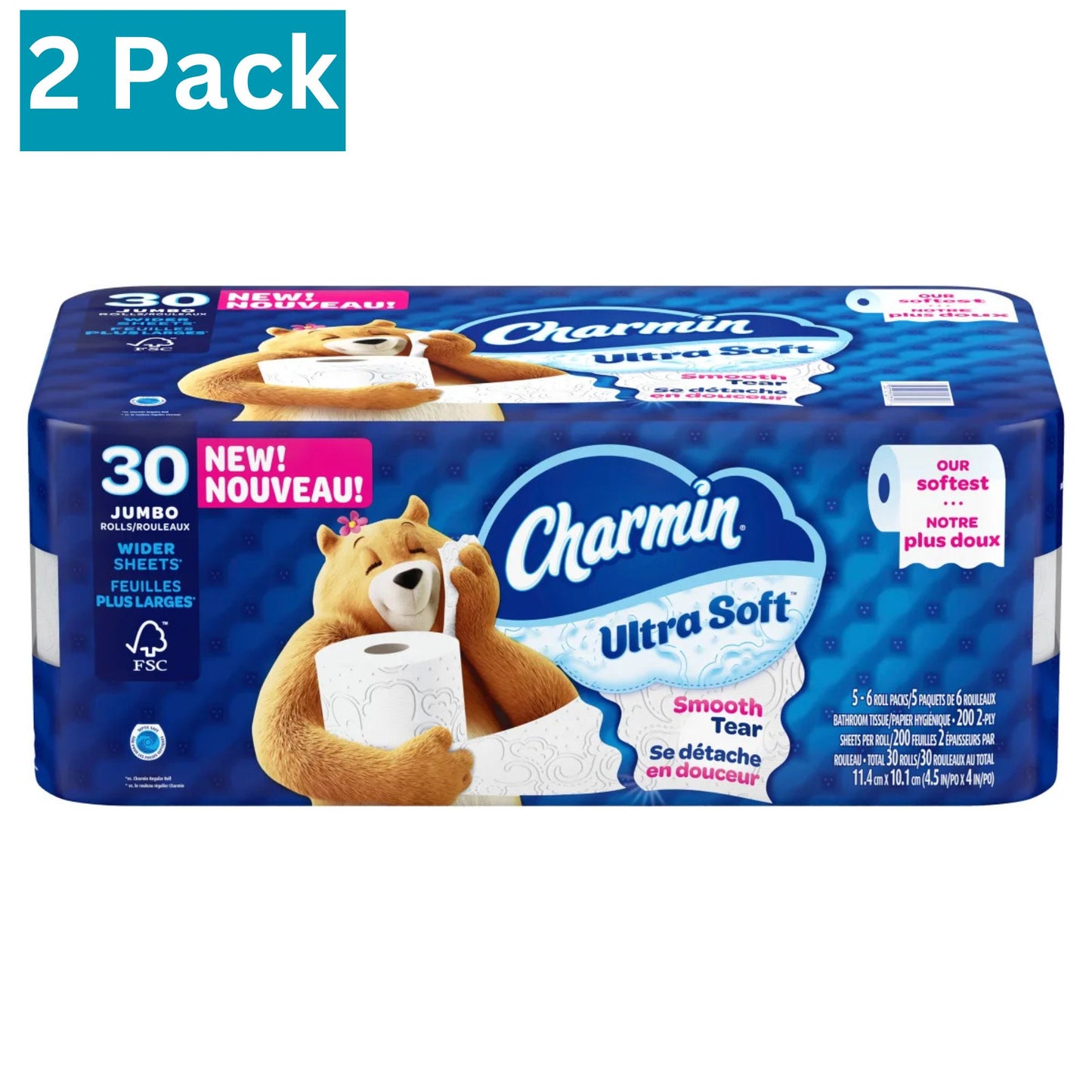 Charmin Ultra Soft Toilet Paper Jumbo Rolls, 30 x 200 Sheets