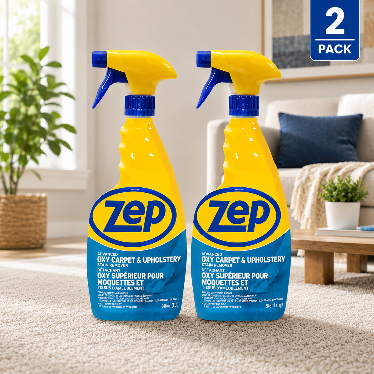 ZEP Carpet & Upholstery Cleaner, Oxy Advanced, 946 mL