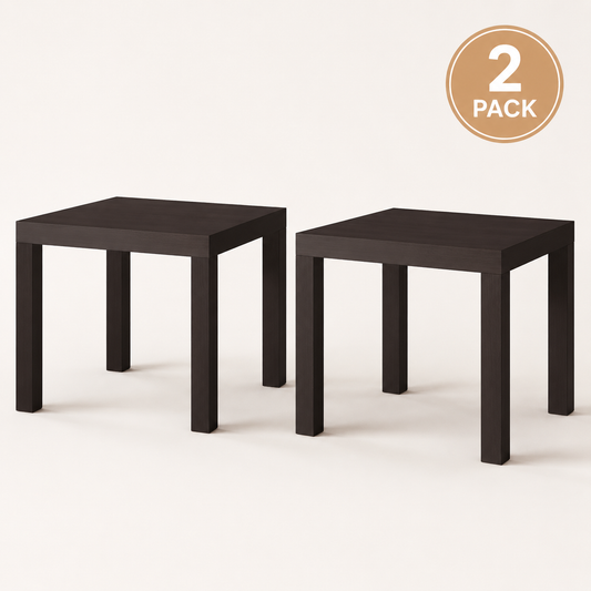 (2 PACK) IKEA Modern Square Side Table, Black Brown Lightweight End Table, 55 × 55 × 45 cm, Easy Assembly Living Room and Bedroom Furniture