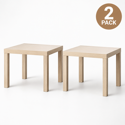 (2 Pack) IKEA Modern Square Side Table, White Stained Oak Lightweight End Table, 55 × 55 × 45 cm, Easy Assembly Living Room and Bedroom Furniture (Copy) (Copy)