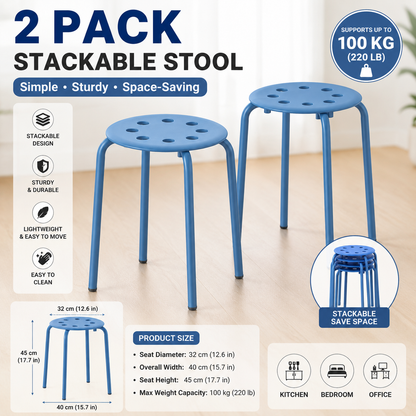(2 PACK) IKEA MARIUS Stool, black, 45 cm (17 3/4 ")