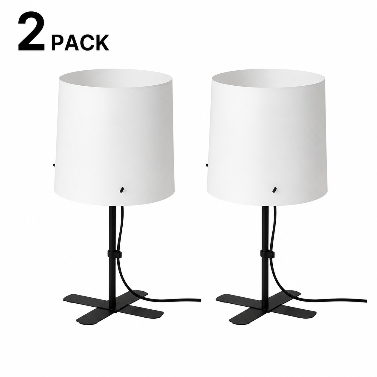 (2 PACK) IKEA BARLAST Table lamp, black/white, 31 cm (12 ")