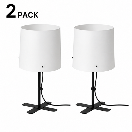(2 PACK) IKEA BARLAST Table lamp, black/white, 31 cm (12 ")