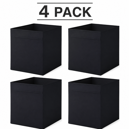 (4 PACK) IKEA DRÖNA Box, black, 33x38x33 cm (13x15x13 ")