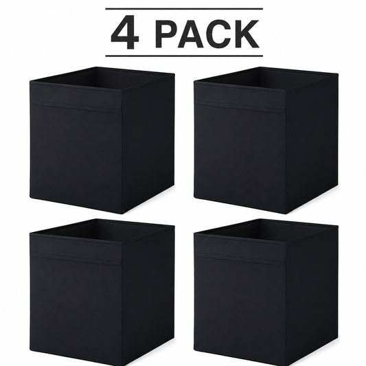 (4 PACK) IKEA DRÖNA Box, black, 33x38x33 cm (13x15x13 ")