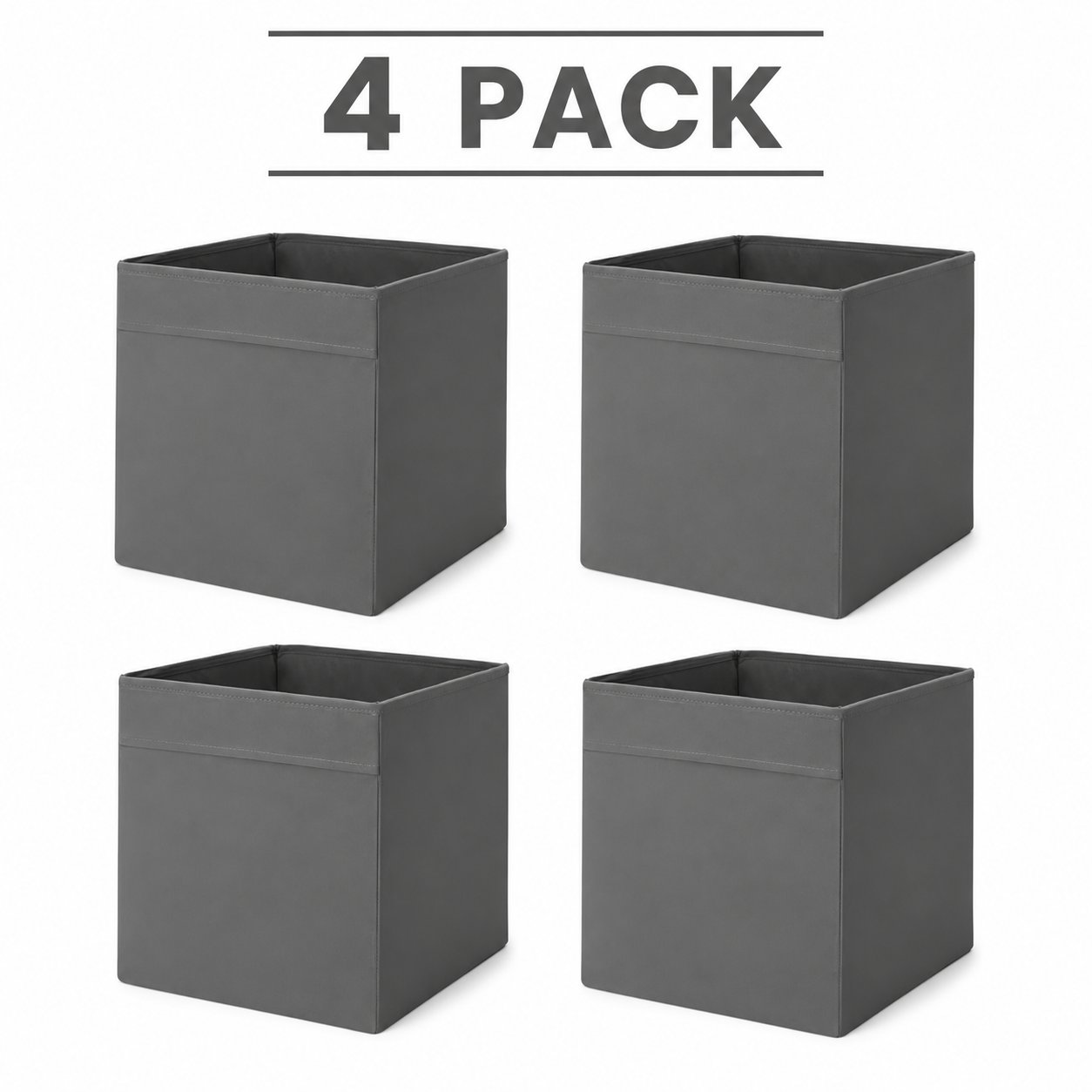 (4 PACK) IKEA DRÖNA Box, 33x38x33 cm (13x15x13 "),DARK GRAY