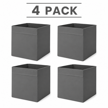 (4 PACK) IKEA DRÖNA Box, 33x38x33 cm (13x15x13 "),DARK GRAY