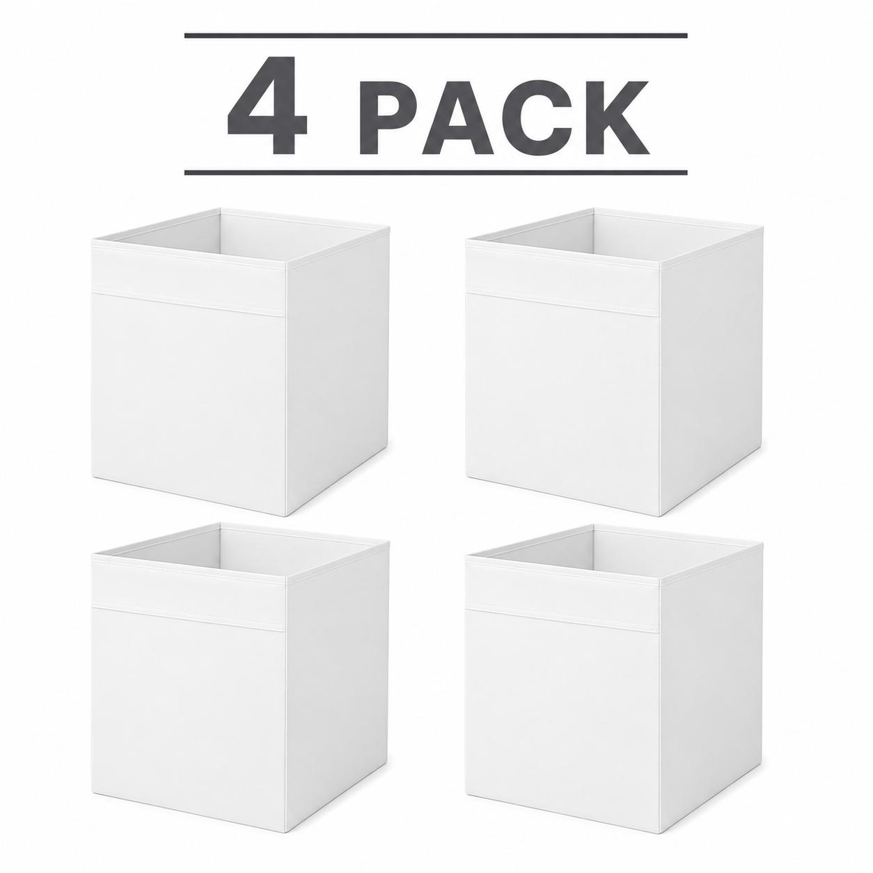 (4 PACK) IKEA DRÖNA Box, 33x38x33 cm (13x15x13 ") - White