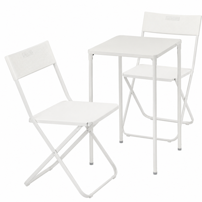 IKEA 3-Piece Outdoor Patio Table & Chair Set – 1 Table + 2 Chairs, White