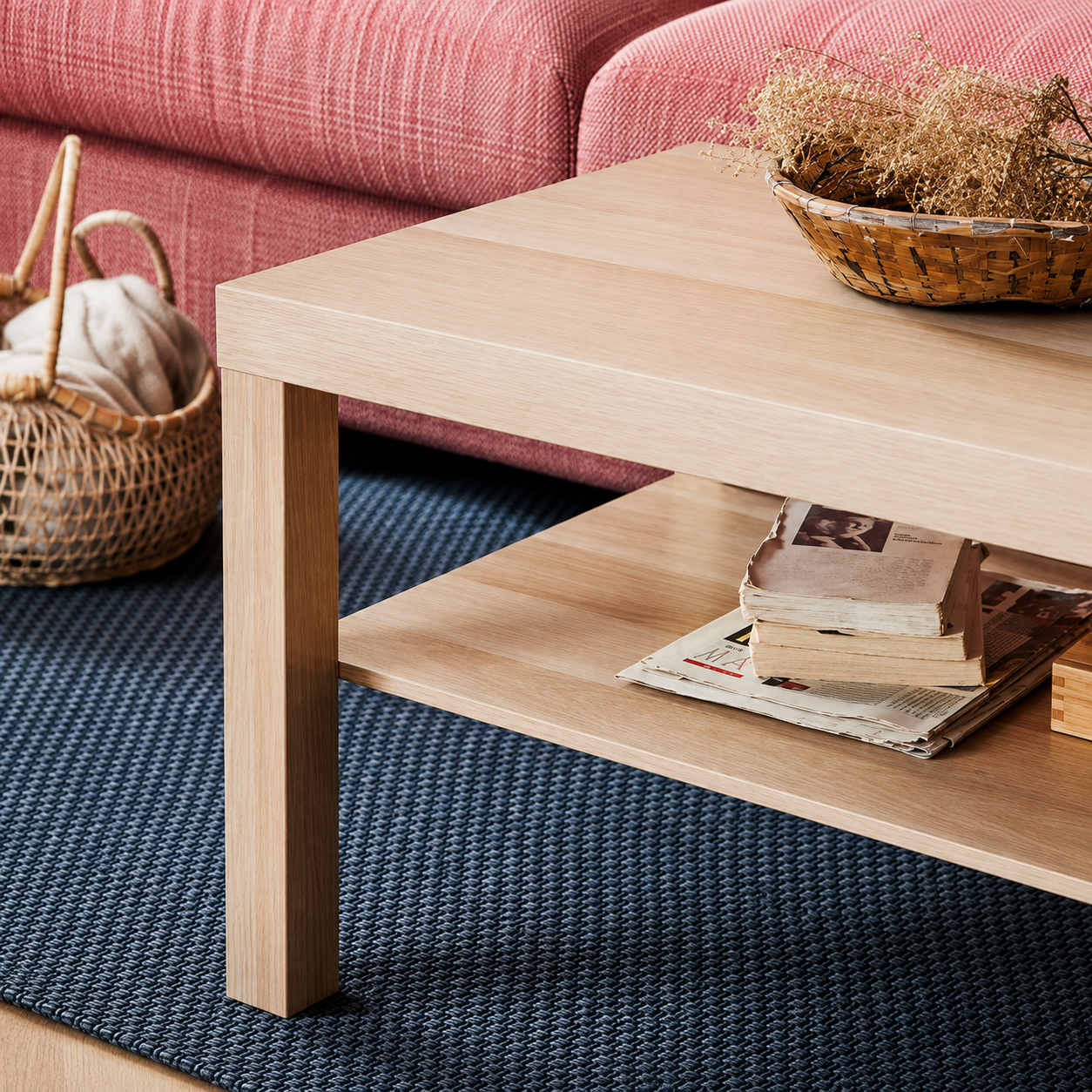 IKEA LACK Coffee table, 90x55 cm (35 3/8x21 5/8 ")-WHITE Stained Oak effect
