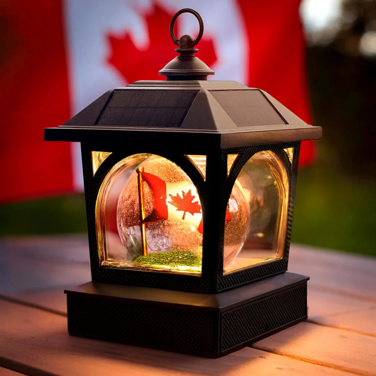Classy Caps Canadian Patriot Solar Lantern