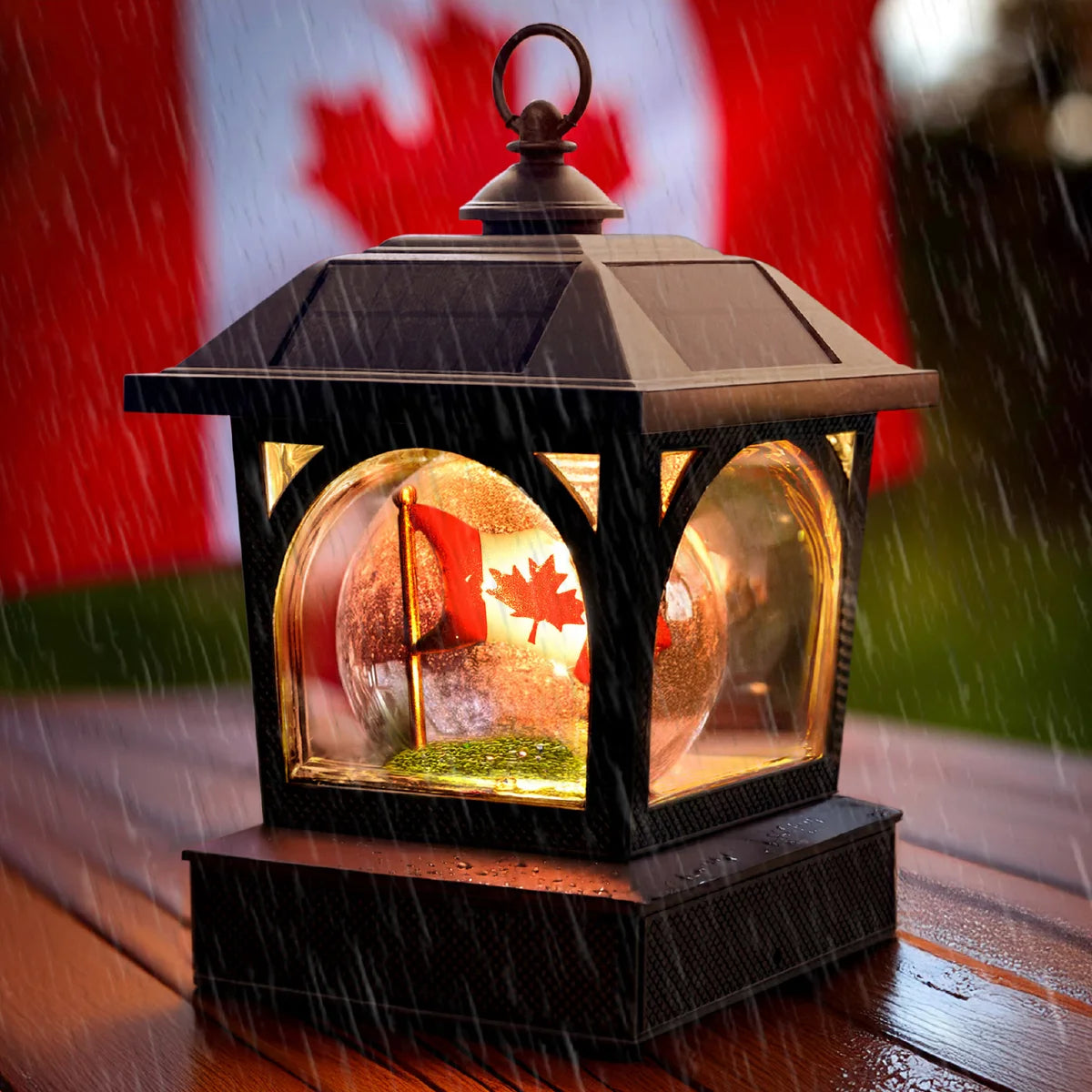 Classy Caps Canadian Patriot Solar Lantern