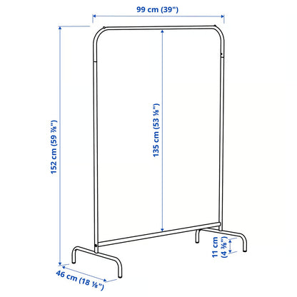 IKEA MULIG Clothes rack, white, 99x152 cm (39x59 7/8 ")