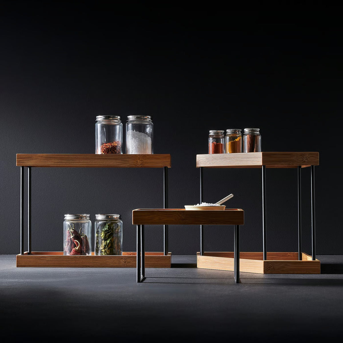 IKEA NÅLBLECKA Corner shelf, metal/bamboo for kitchen countertop
