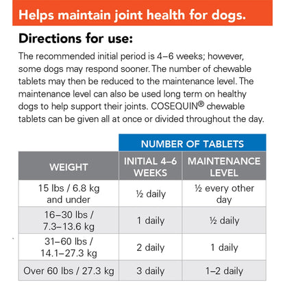 Cosequin DS Maximum Strength Plus MSM Joint Health Supplement for Dogs 180-count