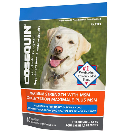 Cosequin Maximum Strength with MSM Plus Omega-3’s Joint Health Supplement for Dogs