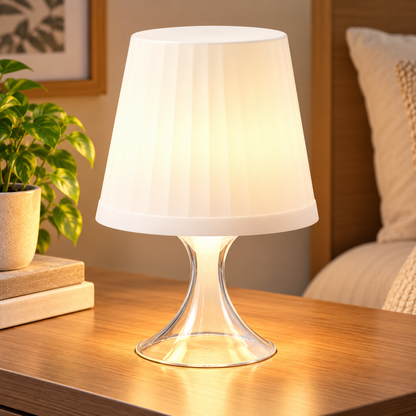IKEA LAMPAN Portable LED Table Lamp, White, 24 cm (9 ½ "), Battery Operated, Adjustable Colour & Dimmable Light, Cordless Indoor & Outdoor Bedside Lamp for Bedroom, Patio, Balcony & Home Décor (Batteries Not Included)