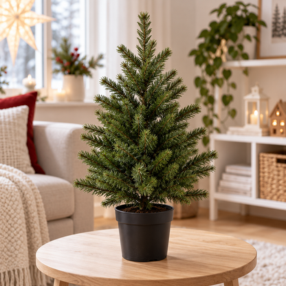IKEA VINTERFINT Artificial Potted Christmas Tree, 55 cm (21¾ Inch), Green Mini Faux Evergreen Plant with 12 cm Pot, Indoor Outdoor Holiday Decoration for Living Room, Entryway & Christmas Décor