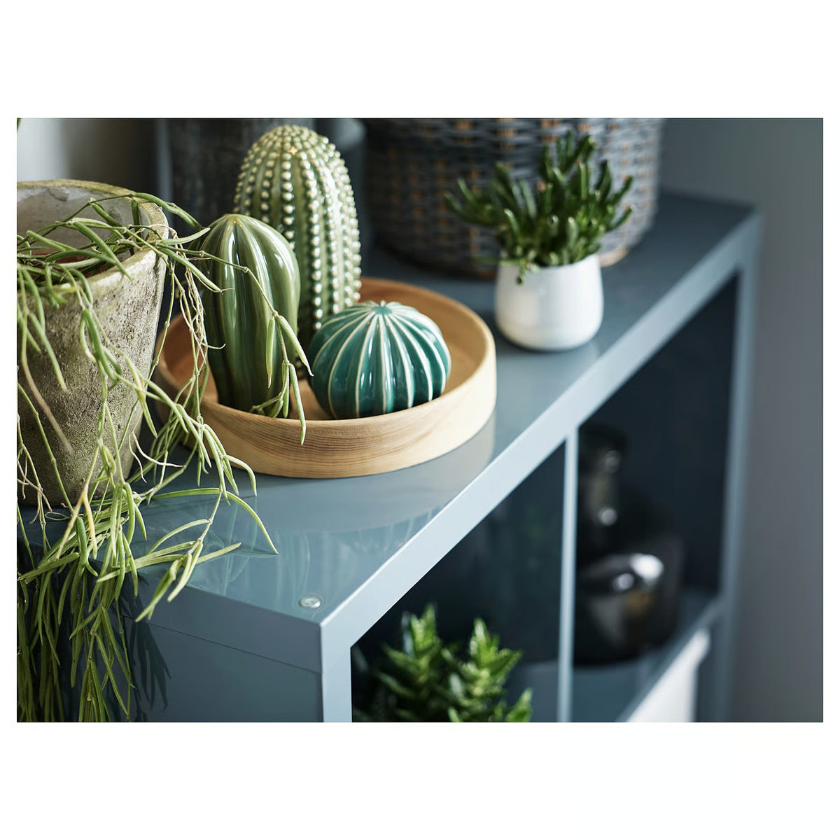 (3-Piece) IKEA Ceramic Cactus Decorative Plant Set – Artificial Succulent Home & Office Décor