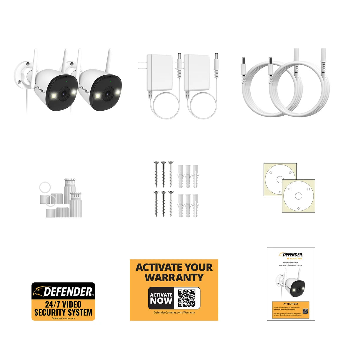 Defender AI POWERED 4K Guard Pro Wi-Fi Plug-in Power Security Cameras