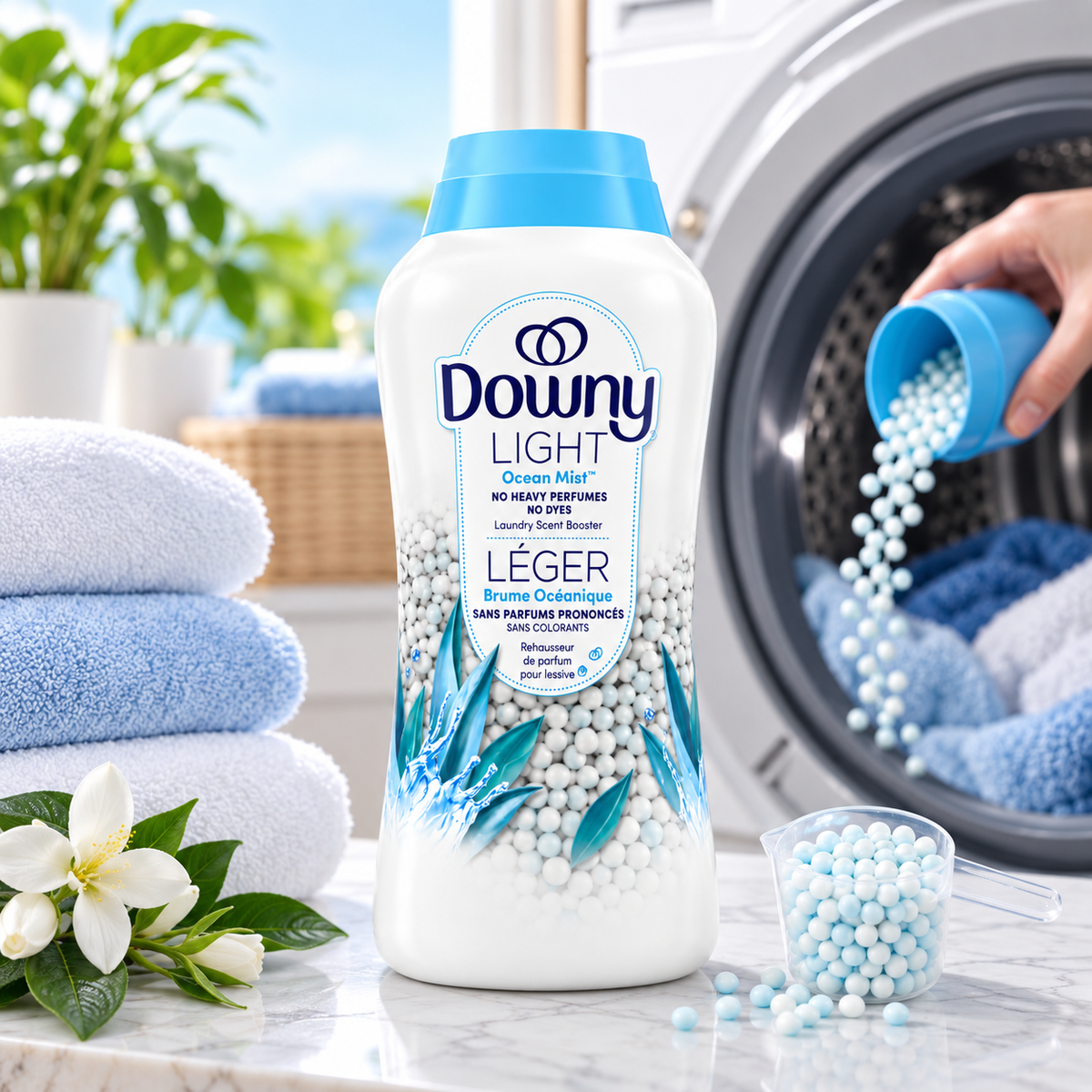 Downy Unstopables Ocean Mist In-Wash Scent Booster Beads, 1.13 kg