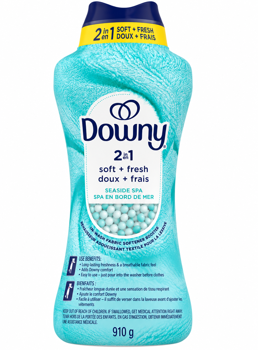 Downy 2-in-1 Soft + Fresh Fabric Softener Beads, Seaside Spa, 910 g