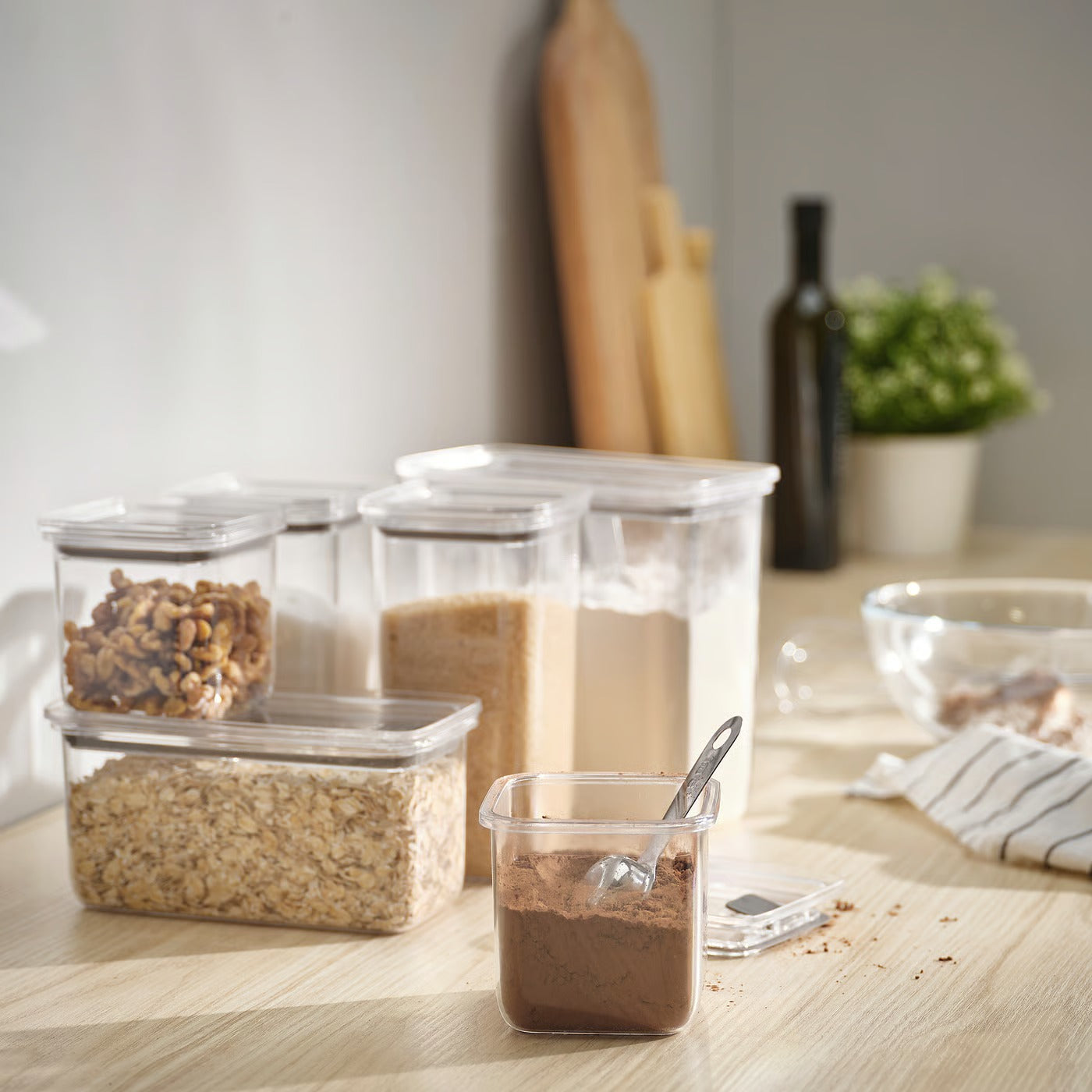 IKEA KORALLVIPPA Dry food jar with lid, set of 6, transparent