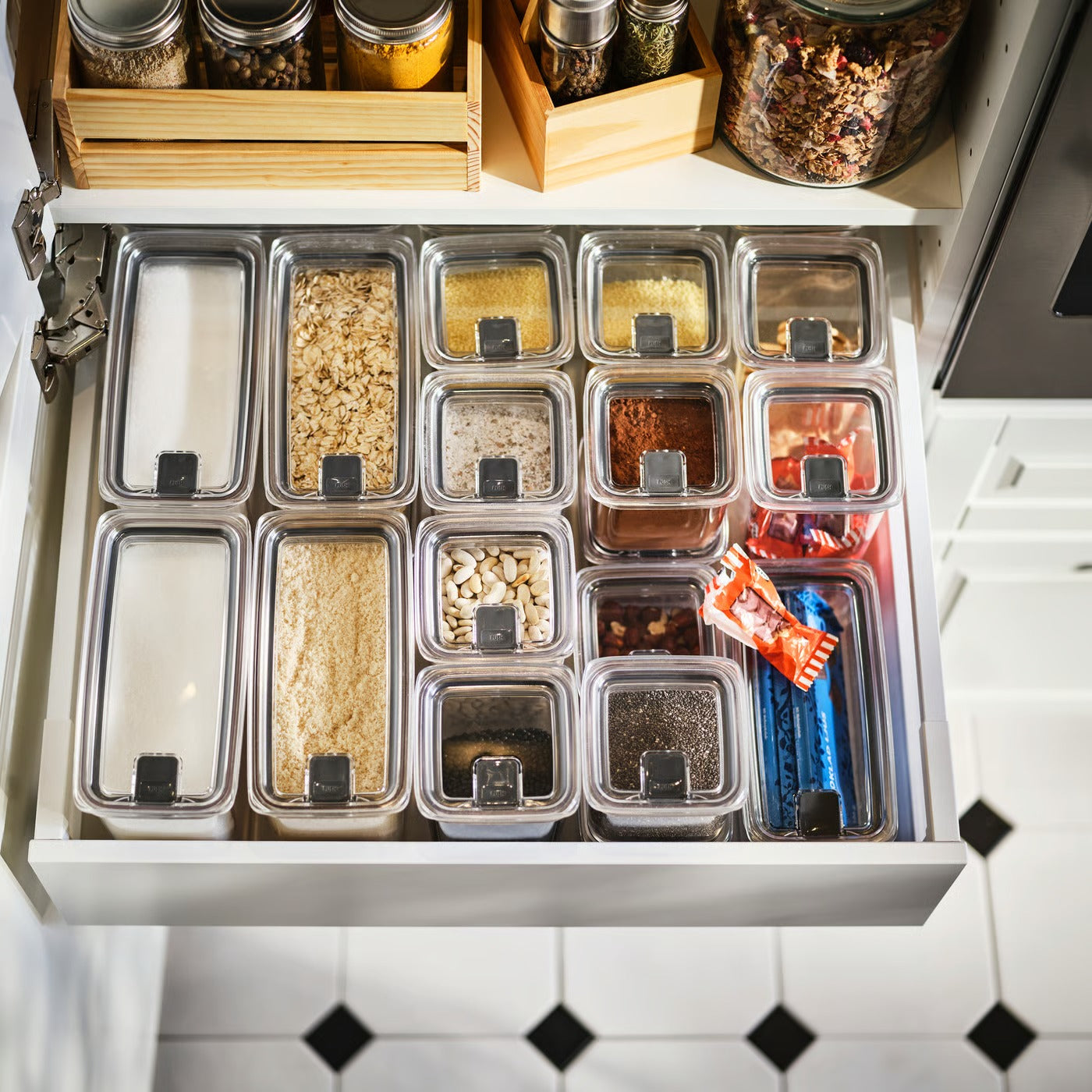 IKEA KORALLVIPPA Dry food jar with lid, set of 6, transparent