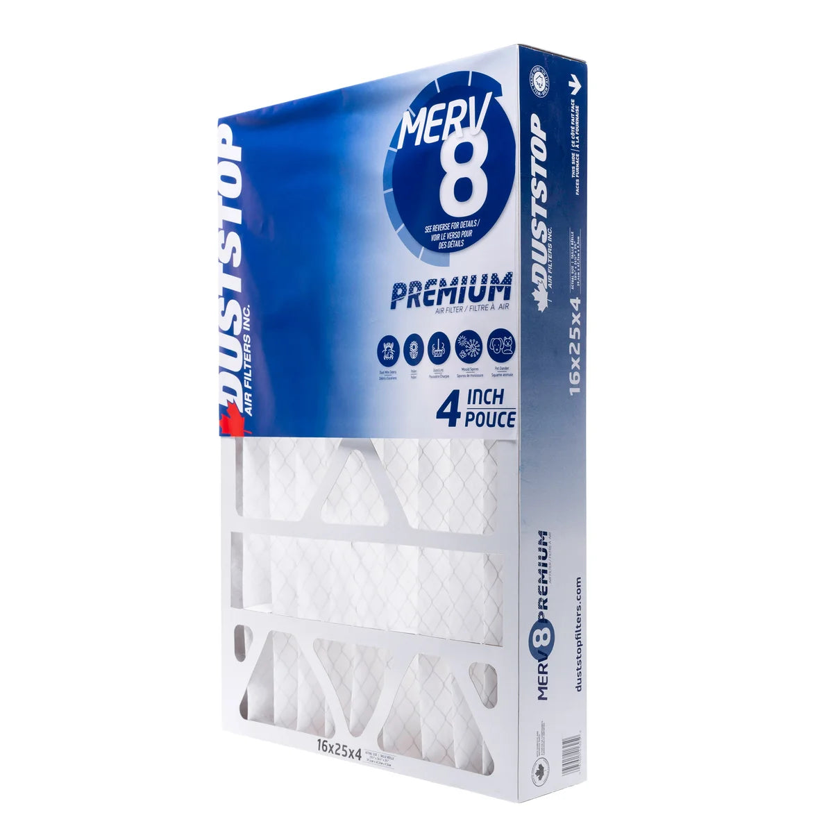 Duststop MERV 8 Premium Pleated Furnace Filter, 3-pack